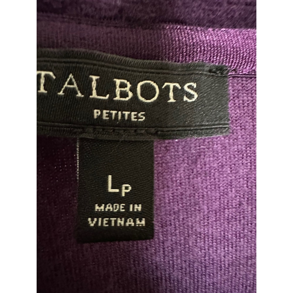 Talbots Petites Purple Velvet Velour Open Front Cardigan Jacket Sz LP Luxury - Picture 3 of 6